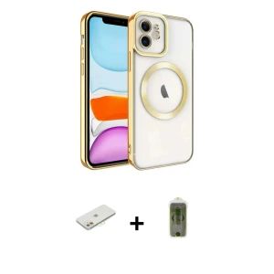 ieg™ iPhone 11 Kılıf Nova Işık Özel Seri - Siyah Joko Magic 5D Hayalet Cam + Renkli Kamera Lens Koruma Cam - TU