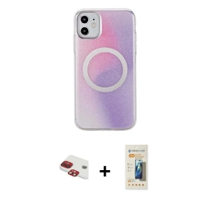 ieg™ iPhone 11 Kılıf Pusula Form - Siyah 6D Mat Seramik Hayalet Nano Ekran Koruyucu + Pers Alüminyum Kamera Lens - KI
