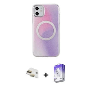 ieg™ iPhone 11 Kılıf Pusula Form - Siyah Bilvis 5in1 3D Magic Cam Ekran Koruyucu + Pers Alüminyum Kamera Lens - GD