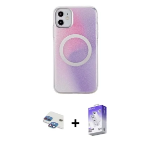 ieg™ iPhone 11 Kılıf Pusula Form - Siyah Bilvis 5in1 3D Magic Cam Ekran Koruyucu + Pers Alüminyum Kamera Lens - GI