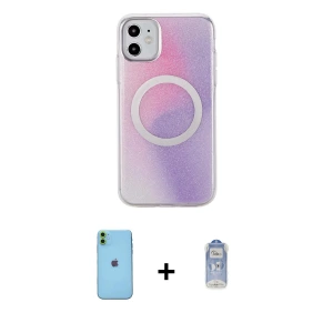 ieg™ iPhone 11 Kılıf Pusula Form - Siyah Joko Magic 5D Cam + Neon Fosforlu Kamera Lens - YL