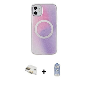 ieg™ iPhone 11 Kılıf Pusula Form - Siyah Joko Magic 5D Cam + Pers Alüminyum Kamera Lens - GD