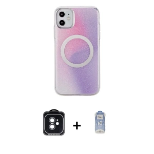 ieg™ iPhone 11 Kılıf Pusula Form - Siyah Joko Magic 5D Cam + PVD Metal Kamera Lens - SH