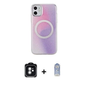 ieg™ iPhone 11 Kılıf Pusula Form - Siyah Joko Magic 5D Cam + PVD Metal Kamera Lens - YL