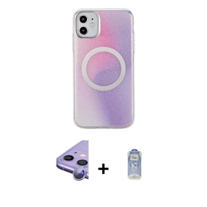 ieg™ iPhone 11 Kılıf Pusula Form - Siyah Joko Magic 5D Cam + Raze Metal Kamera Lens - MR