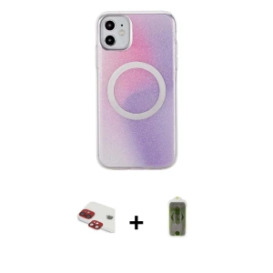 ieg™ iPhone 11 Kılıf Pusula Form - Siyah Joko Magic 5D Hayalet Cam + Pers Alüminyum Kamera Lens - KI