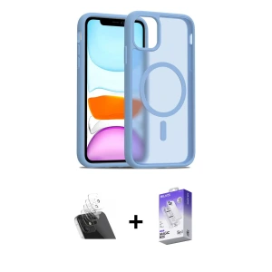 ieg™ iPhone 11 Kılıf Siluet Minimal Prime - Siyah Bilvis 5in1 3D Magic Cam Ekran Koruyucu + Kamera Lens Koruma Cam - SF