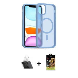 ieg™ iPhone 11 Kılıf Siluet Minimal Prime - Siyah Buffer Cam Ekran Koruyucu + Kamera Lens Koruma Cam - SF