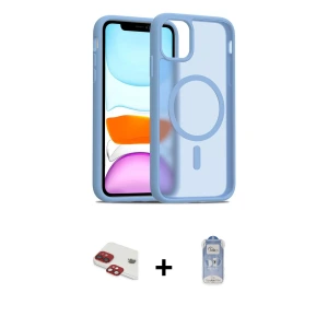 ieg™ iPhone 11 Kılıf Siluet Minimal Prime - Siyah Joko Magic 5D Cam + Pers Alüminyum Kamera Lens - KI