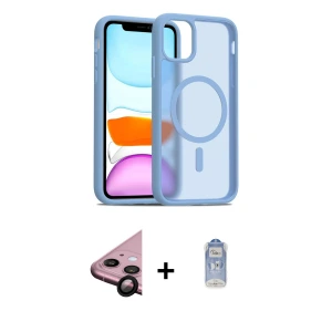 ieg™ iPhone 11 Kılıf Siluet Minimal Prime - Siyah Joko Magic 5D Cam + Raze Metal Kamera Lens - SH