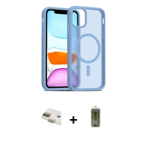 ieg™ iPhone 11 Kılıf Siluet Minimal Prime - Siyah Joko Magic 5D Hayalet Cam + Pers Alüminyum Kamera Lens - GD