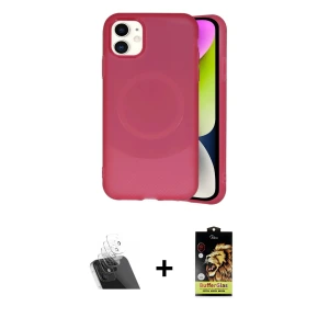 ieg™ iPhone 11 Kılıf Ufuk Serisi - Siyah Buffer Cam Ekran Koruyucu + Kamera Lens Koruma Cam - SF