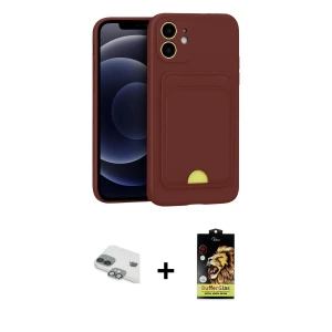 ieg™ iPhone 11 Kılıf Vadi Çizgi Prime - Siyah Buffer Cam Ekran Koruyucu + Pers Alüminyum Kamera Lens - YL