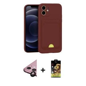 ieg™ iPhone 11 Kılıf Vadi Çizgi Prime - Siyah Buffer Cam Ekran Koruyucu + Raze Metal Kamera Lens - SH
