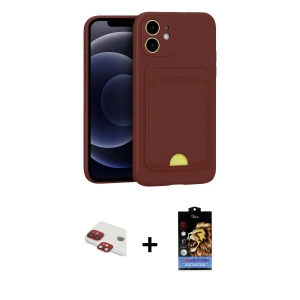 ieg™ iPhone 11 Kılıf Vadi Çizgi Prime - Siyah Buffer Hayalet Cam Ekran Koruyucu + Pers Alüminyum Kamera Lens - KI