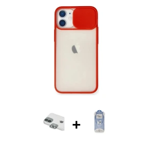 ieg™ iPhone 11 Kılıf Vadi Çizgi - Siyah Joko Magic 5D Cam + Pers Alüminyum Kamera Lens - YL