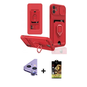 ieg™ iPhone 11 Kılıf Vadi Form Prime - Siyah Buffer Cam Ekran Koruyucu + Raze Metal Kamera Lens - MR