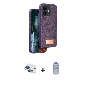 ieg™ iPhone 11 Kılıf Vadi Klasik Serisi - Siyah Joko Magic 5D Cam + Pers Alüminyum Kamera Lens - LT