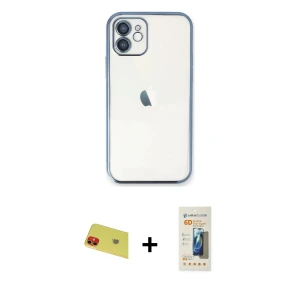 ieg™ iPhone 11 Kılıf Vadi Minimal - Siyah 6D Mat Seramik Hayalet Nano Ekran Koruyucu + Rainbow Kamera Lens Koruma Cam - KI