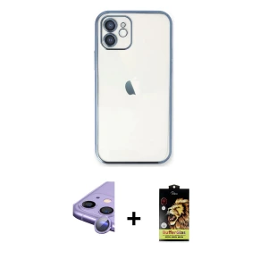 ieg™ iPhone 11 Kılıf Vadi Minimal - Siyah Buffer Cam Ekran Koruyucu + Raze Metal Kamera Lens - MR