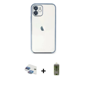 ieg™ iPhone 11 Kılıf Vadi Minimal - Siyah Joko Magic 5D Hayalet Cam + Pers Alüminyum Kamera Lens - GI