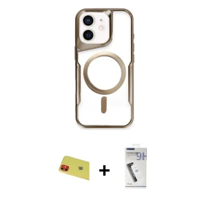 ieg™ iPhone 11 Kılıf Yadigar Klasik Özel Seri - Şeffaf Uv Polymer Nano Ekran Koruyucu + Rainbow Kamera Lens Koruma Cam - KI