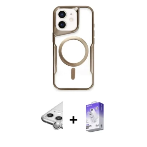 ieg™ iPhone 11 Kılıf Yadigar Klasik Özel Seri - Siyah Bilvis 5in1 3D Magic Cam Ekran Koruyucu + Raze Metal Kamera Lens - GS