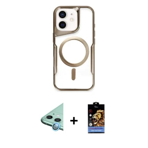 ieg™ iPhone 11 Kılıf Yadigar Klasik Özel Seri - Siyah Buffer Hayalet Cam Ekran Koruyucu + Raze Metal Kamera Lens - MI