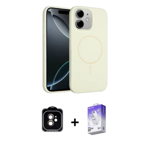 ieg™ iPhone 11 Kılıf Yankı Form Serisi - Siyah Bilvis 5in1 3D Magic Cam Ekran Koruyucu + PVD Metal Kamera Lens - TU