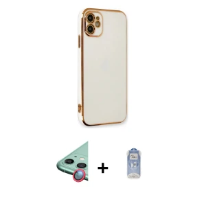 ieg™ iPhone 11 Kılıf Yankı Serisi - Siyah Joko Magic 5D Cam + Raze Metal Kamera Lens - KI