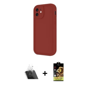 ieg™ iPhone 11 Kılıf Yankı Yansıma Özel Seri - Siyah Buffer Cam Ekran Koruyucu + Kamera Lens Koruma Cam - SF