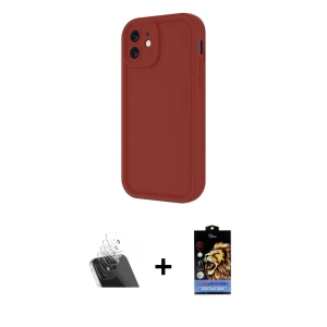 ieg™ iPhone 11 Kılıf Yankı Yansıma Özel Seri - Siyah Buffer Hayalet Cam Ekran Koruyucu + Kamera Lens Koruma Cam - SF