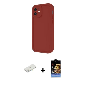 ieg™ iPhone 11 Kılıf Yankı Yansıma Özel Seri - Siyah Buffer Hayalet Cam Ekran Koruyucu + Renkli Kamera Lens Koruma Cam - SI