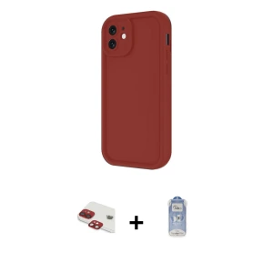 ieg™ iPhone 11 Kılıf Yankı Yansıma Özel Seri - Siyah Joko Magic 5D Cam + Pers Alüminyum Kamera Lens - KI