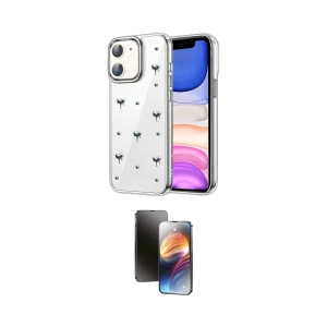 ieg™ iPhone 11 Kılıf Yörünge Form - Siyah 3D Antistatik Mat Seramik Nano Ekran Koruyucu