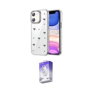 ieg™ iPhone 11 Kılıf Yörünge Form - Siyah Bilvis 5in1 3D Magic Cam Ekran Koruyucu