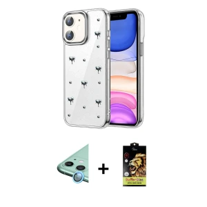 ieg™ iPhone 11 Kılıf Yörünge Form - Siyah Buffer Cam Ekran Koruyucu + Raze Metal Kamera Lens - MI