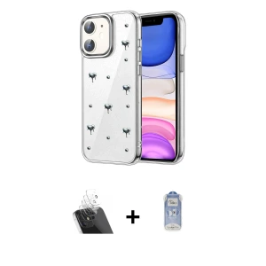ieg™ iPhone 11 Kılıf Yörünge Form - Siyah Joko Magic 5D Cam + Kamera Lens Koruma Cam - SF