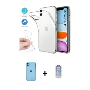 ieg™ iPhone 11 Kılıf Zirve Doku - Siyah Joko Magic 5D Cam + Neon Fosforlu Kamera Lens - MI