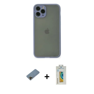 ieg™ iPhone 11 Pro Kılıf Ahenk Çizgi Serisi - Siyah Polymer Nano Ekran Koruyucu + Shine Kamera Lens Koruma Cam - GD