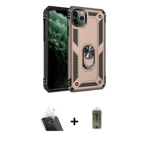 ieg™ iPhone 11 Pro Kılıf Ahenk Klasik Koleksiyonu - Siyah Joko Magic 5D Hayalet Cam + Kamera Lens Koruma Cam - SF