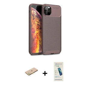 ieg™ iPhone 11 Pro Kılıf Eksen Form Prime - Şeffaf Pasifik Cam Ekran Koruyucu + Renkli Kamera Lens Koruma Cam - PE