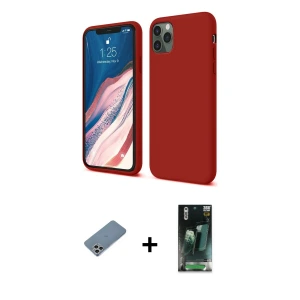 ieg™ iPhone 11 Pro Kılıf Kozmos Yansıma Özel Seri - Şeffaf 360 Full Body Arka Koruyucu + Shine Kamera Lens Koruma Cam - GS