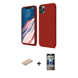 ieg™ iPhone 11 Pro Kılıf Kozmos Yansıma Özel Seri - Siyah 34D Hayalet Izgaralı Cam + Renkli Kamera Lens Koruma Cam - YL