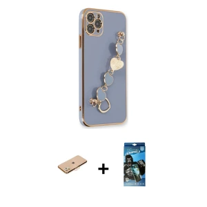 ieg™ iPhone 11 Pro Kılıf Nova Işık Prime - Siyah 34D Izgaralı Cam + Renkli Kamera Lens Koruma Cam - TU