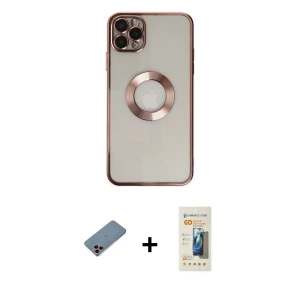 ieg™ iPhone 11 Pro Kılıf Pusula Form - Siyah 6D Mat Seramik Hayalet Nano Ekran Koruyucu + Shine Kamera Lens Koruma Cam - PE