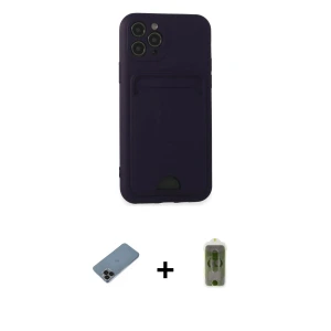 ieg™ iPhone 11 Pro Kılıf Vadi Çizgi Prime - Siyah Joko Magic 5D Hayalet Cam + Shine Kamera Lens Koruma Cam - SH