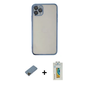 ieg™ iPhone 11 Pro Kılıf Vadi Minimal - Siyah Polymer Nano Ekran Koruyucu + Shine Kamera Lens Koruma Cam - GD