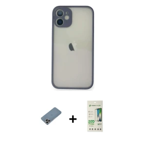 ieg™ iPhone 11 Pro Max Kılıf Ahenk Çizgi Serisi - Siyah 20D Premium Cam Ekran Koruyucu + Shine Kamera Lens Koruma Cam - GI