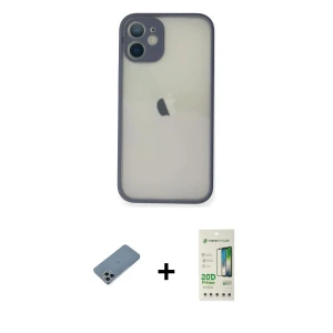 ieg™ iPhone 11 Pro Max Kılıf Ahenk Çizgi Serisi - Siyah 20D Premium Cam Ekran Koruyucu + Shine Kamera Lens Koruma Cam - SABE